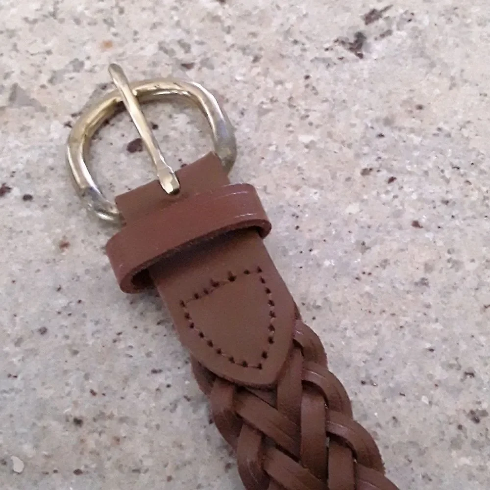 Classic Brown Braided Leather Belt